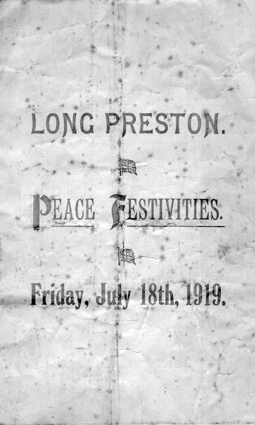 Peace Festivities 1919.JPG - Peace Festivities in Long Preston - July 18th 1919 -   Front Page  